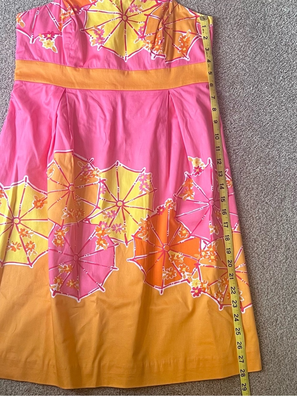 Lilly Pulitzer Pink, Yellow & Orange Umbrella Strapless Dress - Picture 10 of 10
